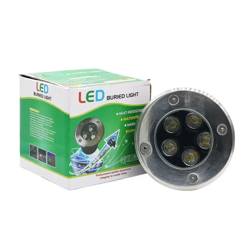 5w IP67 Outdoor Waterproof Recessed Floor Round Led Deck Garden Inground Buried Underground Light Step Wall Light