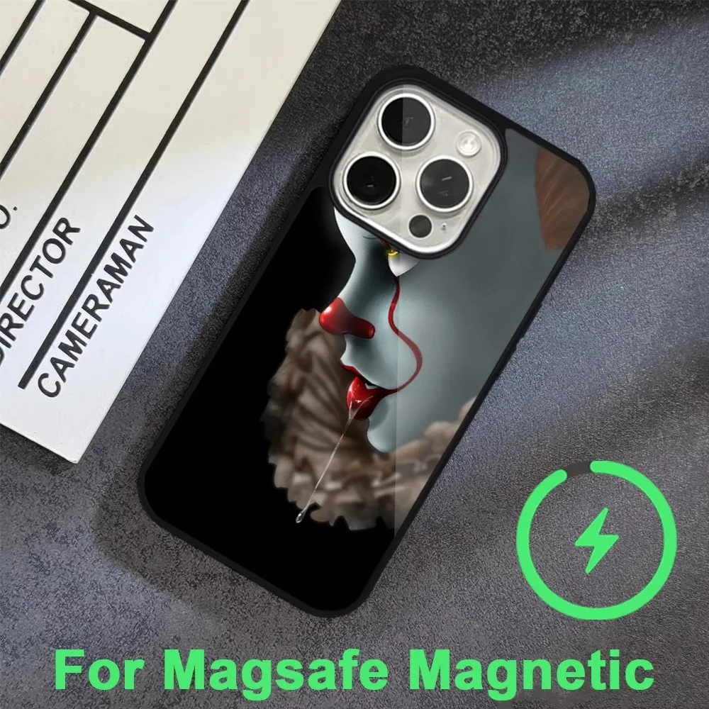 Stephen King s It Pennywise Phone Case For iPhone 15 14 13 12 11 Pro Max Plus  Magsafe Black Soft Cover