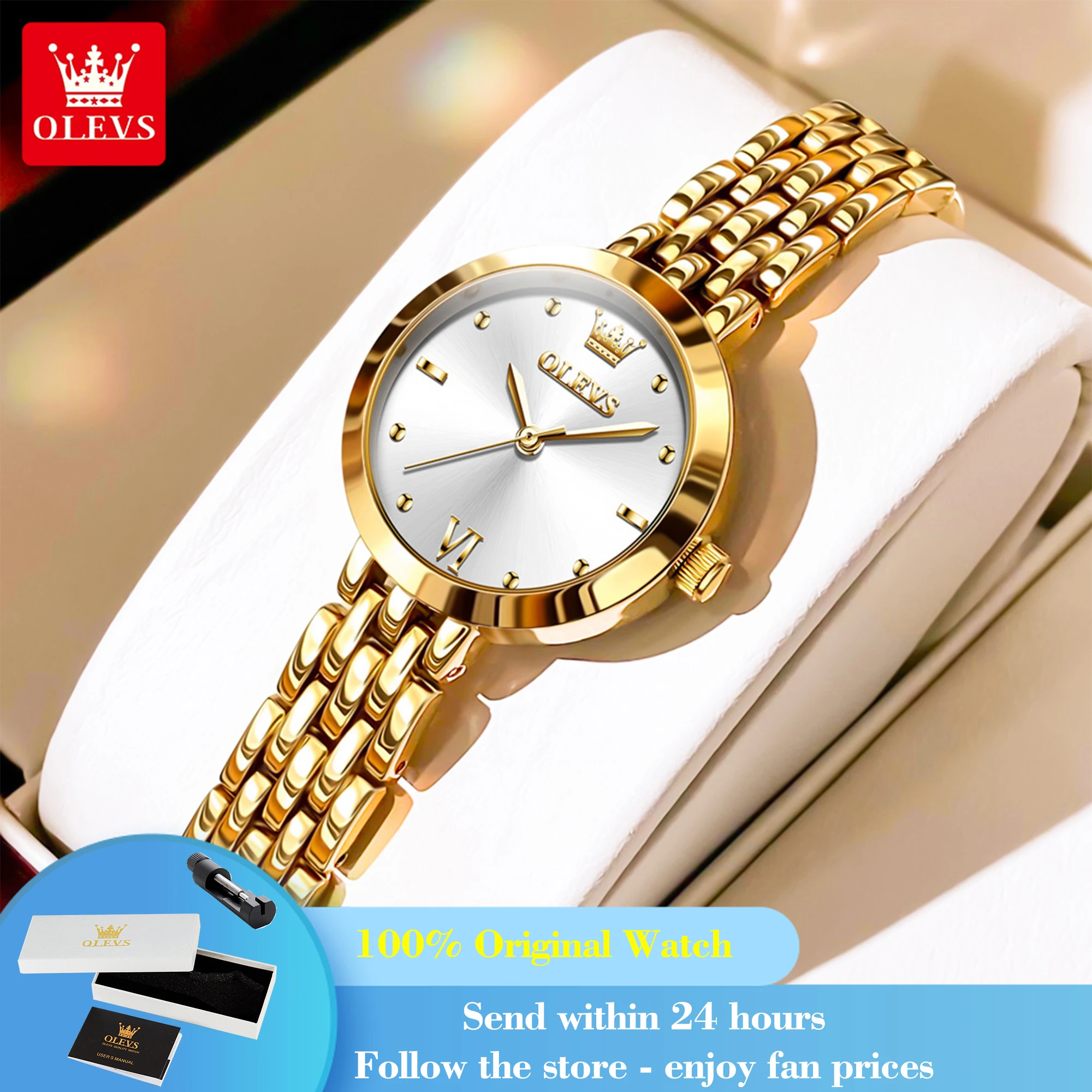 

OLEVS 9992 Women's Watch Fashion Small Dial Quartz Watch For Women High Hardness Coated Mirror 30M Waterproof Ladies Wristwatch
