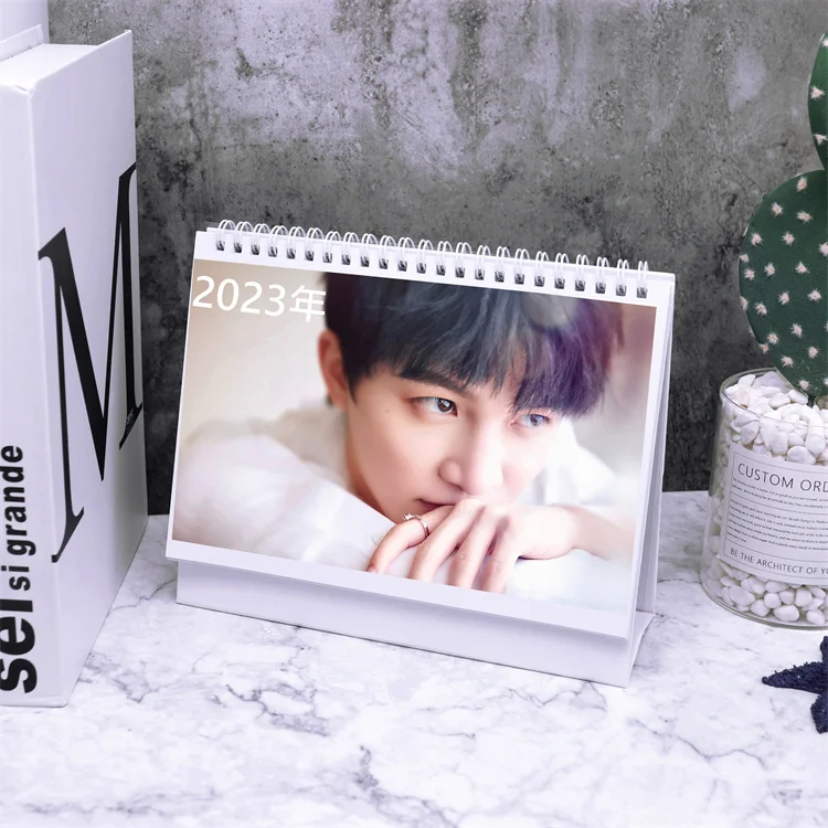 

Chinese Singer Zhou Shen 2023 Calendar Desk Simple Planner Decoration 13Pages Desk Standing Calendar Desktop