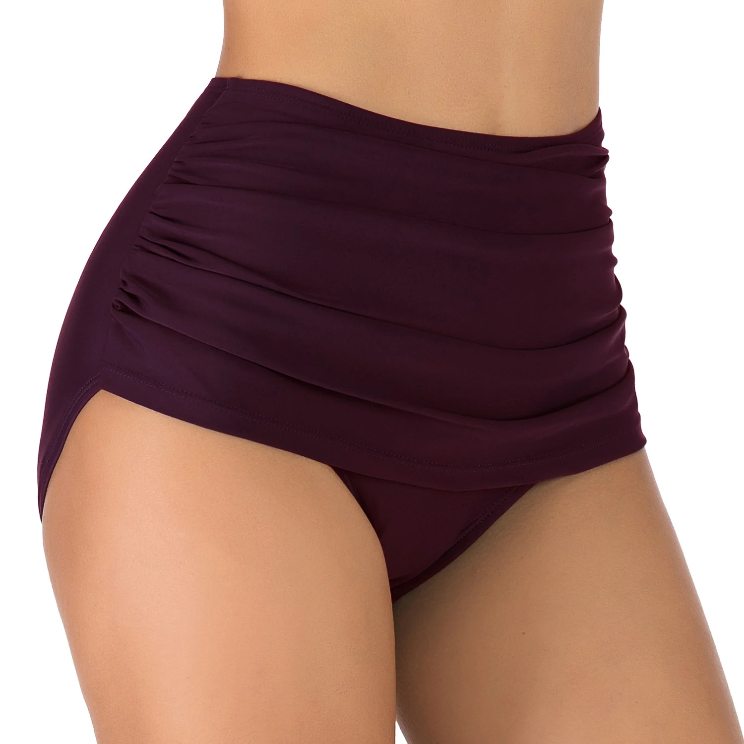 จุดกางเกงว่ายน้ําเอวสูงผู้หญิงกางเกงยกสะโพกเซ็กซี่จีบกางเกงว่ายน้ํายุโรปและอเมริกากางเกงผู้หญิง