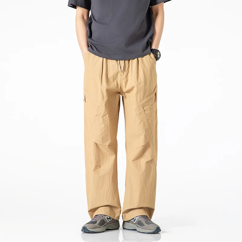 

Мужские повседневные спортивные брюки Qui Dry, тонкие, широкие брюки, весна-лето, спецодежда, прямые брюки, молодежные брюки активного цвета