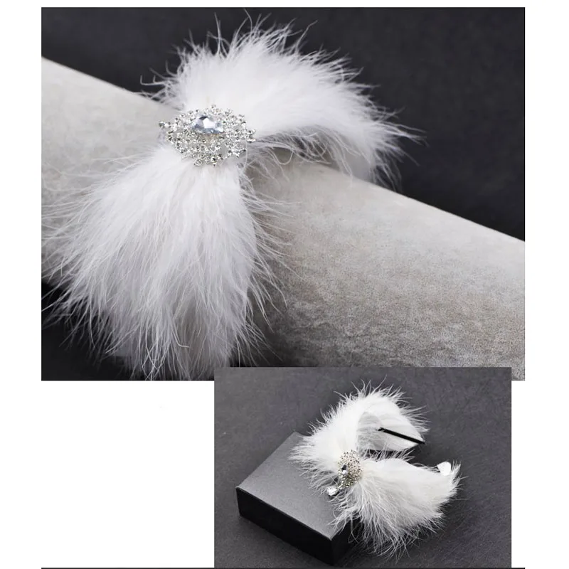

Black Or white Feather Headpiece Trending Female Bride Ancient-Style Stage Performance Exaggerated Hanfu Ethnic Hairband