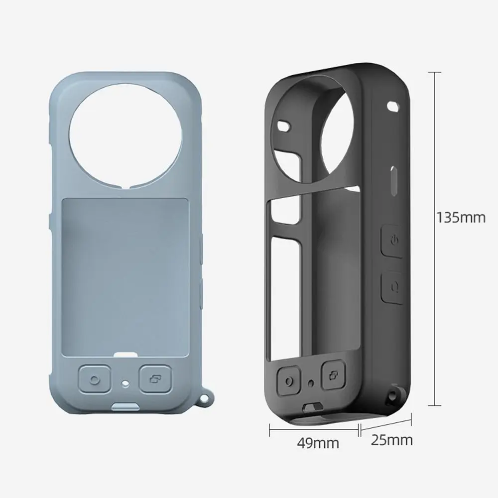 Accesorios cubierta de lente antiarañazos para cámara con cordón cubierta protectora Protector de silicona para Insta360 X3
