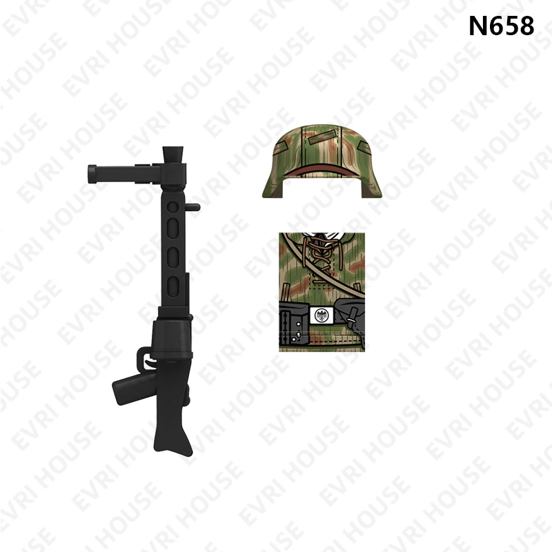 43er Sumpfkleidung Mini figurines briques bloc de construction poupées 98K MG42 MP40 STG44 jouets d'assemblage pour enfants N657-660