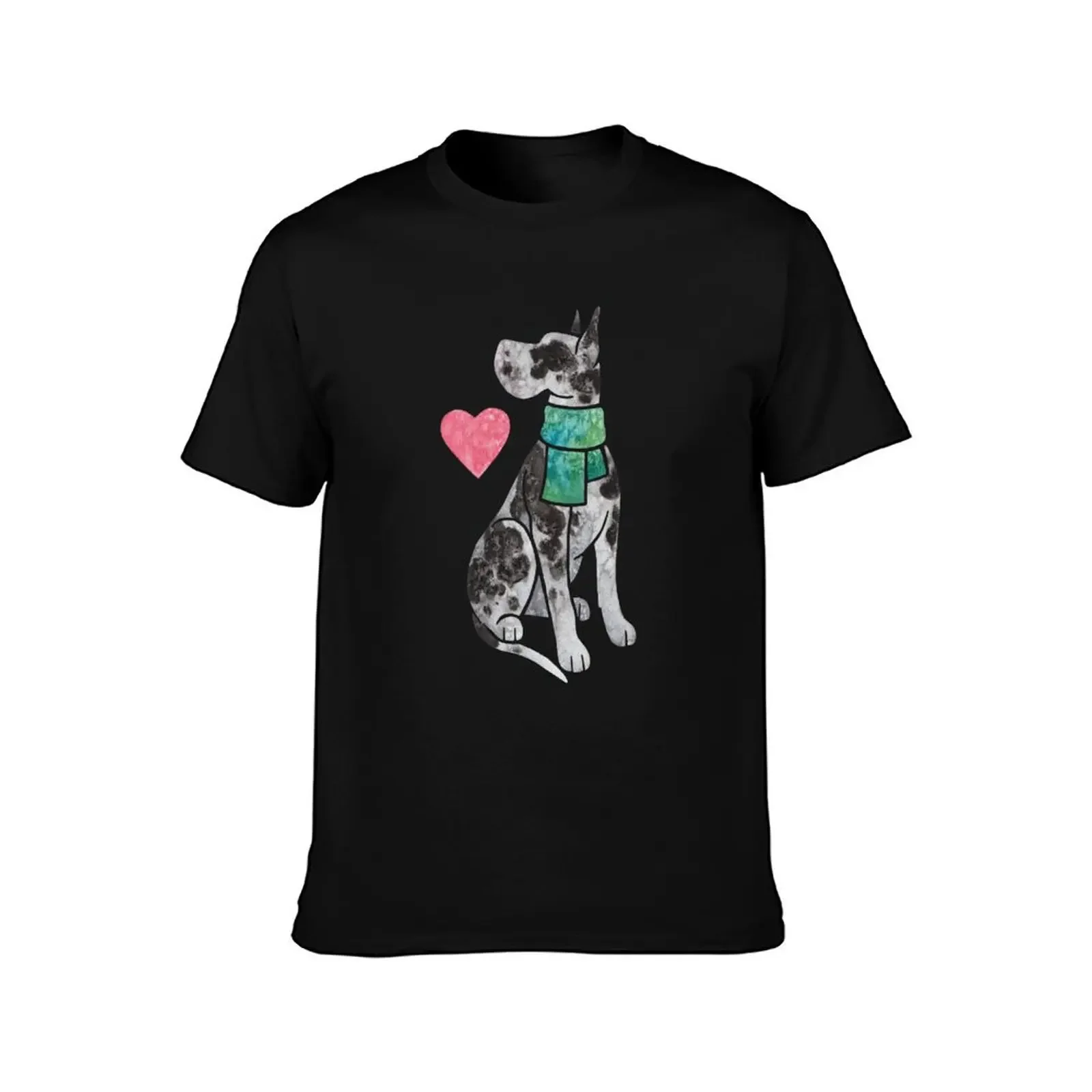 Watercolour Great Dane (harlequin) T-Shirt customizeds Aesthetic clothing mens plain t shirts