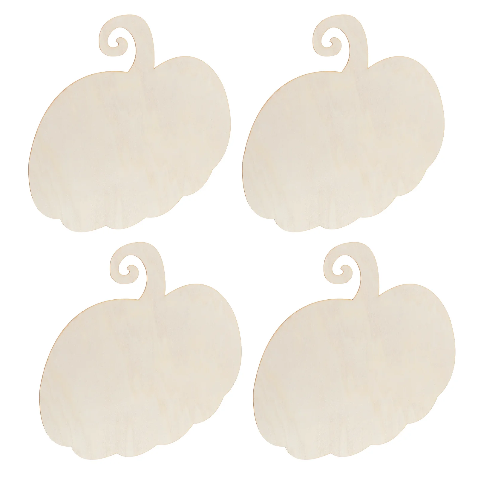 4 Pcs Halloween Wooden Pumpkin Pendant Party Decoration Cutout Shapes Blank Slice