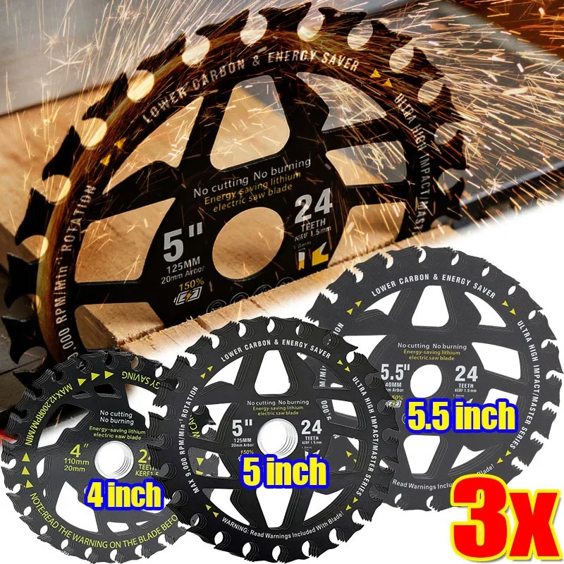 Energy Saving Circular Saw Blade Clean Cut Anti Kickback Design Alloy Teeth Fit Lithium Tools Lumber Plywood MDF Woodworking