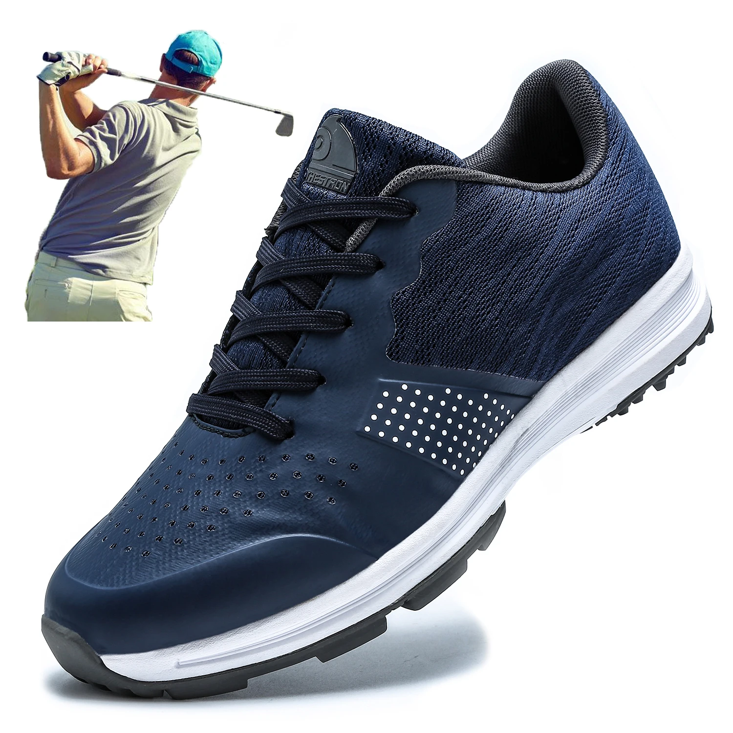 

Original Golf Shoes for Men Waterproof Gray Golf Sneakers Wear-Resisting Mens Golf Training Shoes Comfortable Walking Sneakers
