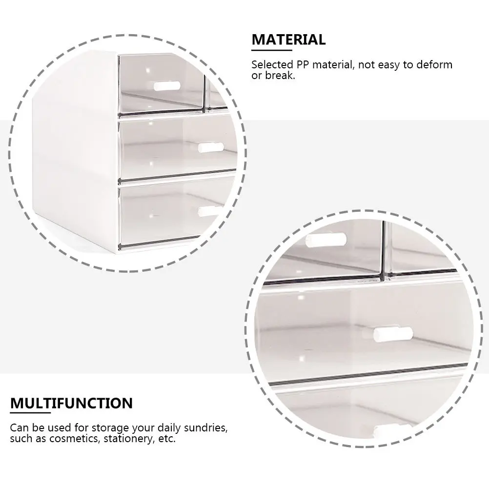 

1Pcs Makeup Box High-Quality PP Material Multi-Layer Drawer Design Desktop Organizer for Cosmetics Stationery Compact Storage