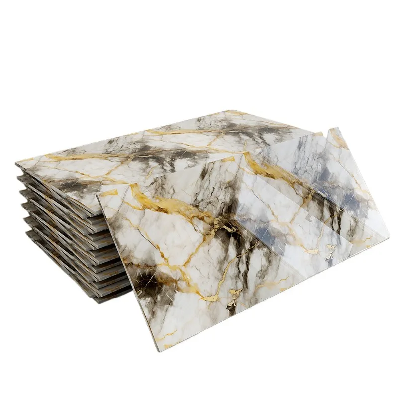 

Imitation tile wall sticker self adhesive off gray kitchen oil proof wallpaper imitation marble