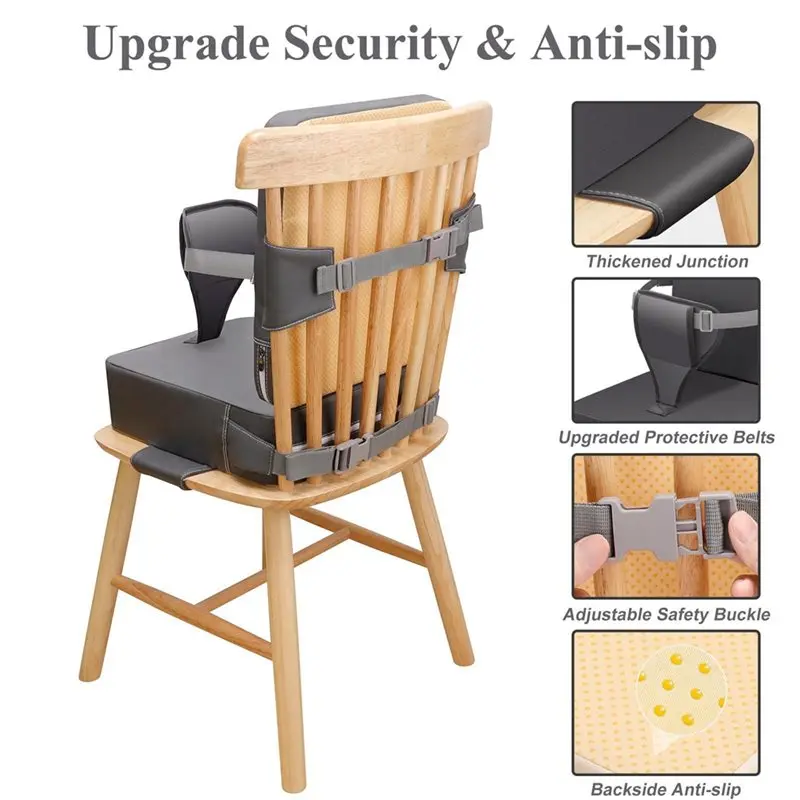 Booster Seat For Toddlers-For Dining Table Compatible-Adjustable Strap Design For Kitchen Chairs