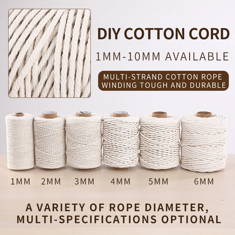 Cotton Rope Zongzi Rope Cotton Rope DIY Hand Woven Material Tapestry Woven Rope Cotton Rope Rope Binding Rope