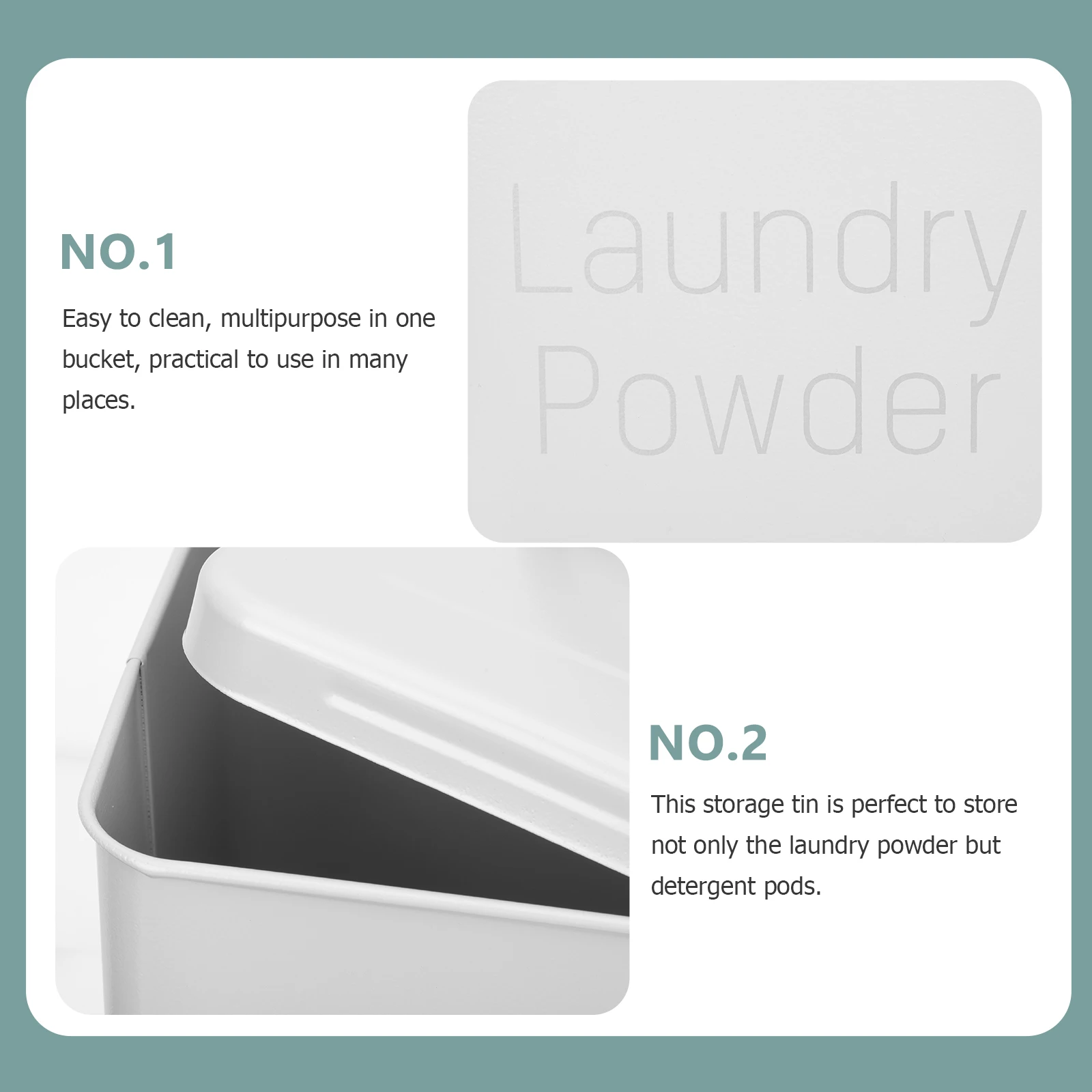 

Laundry Powder Storage Bucket Wrought Iron Durable Metal Organizer Household Iron Bucket Fabric Softener Dispenser Detergent