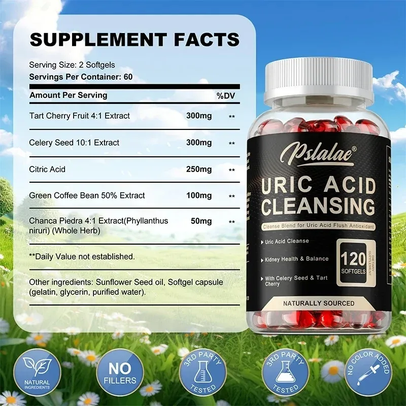 Uric Acid Cleanse Detox Capsules - May Support Uric Acid Cleansing, Kidney Health, and Promote Blood Circulation - Image 3