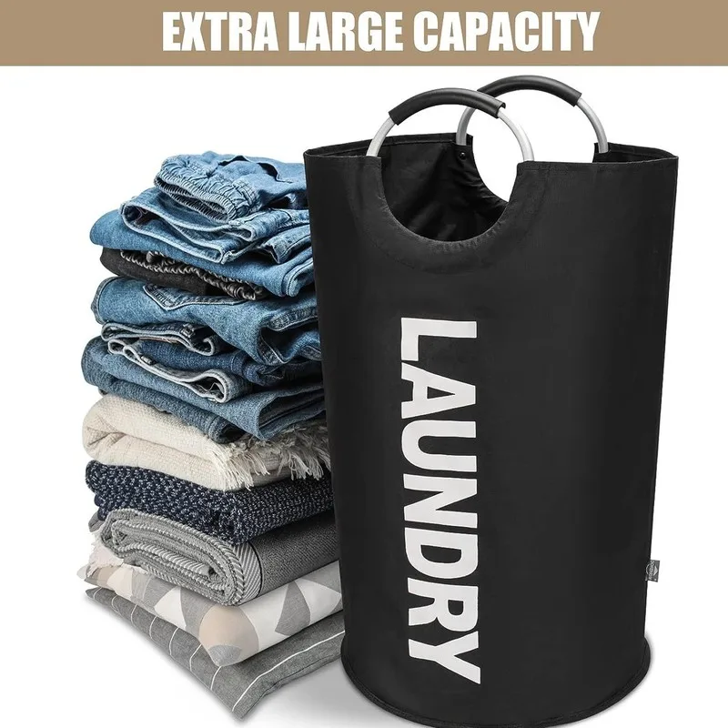 Foldable Oxford Cloth Laundry Basket Large Capacity Waterproof Dirty Clothes Storage Bag Bathroom Home Clothes Organizer Bucket