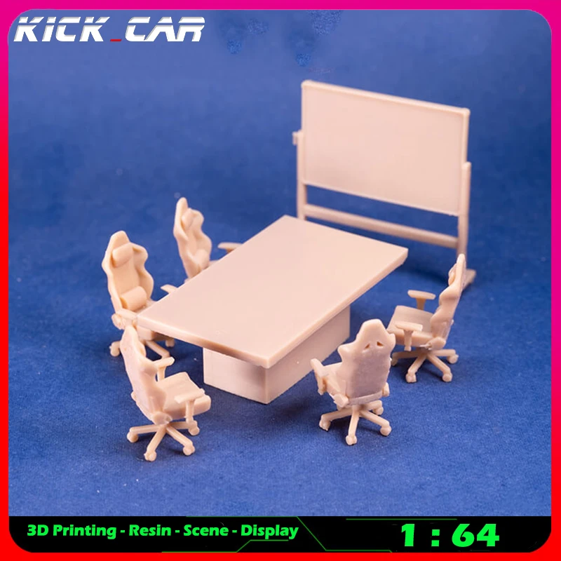 Kickcar 1/64 Meeting Table Set Model Car Diorama Uncolored Resin Garage Scene Repair Tools Decoration Simulation Scene Toy