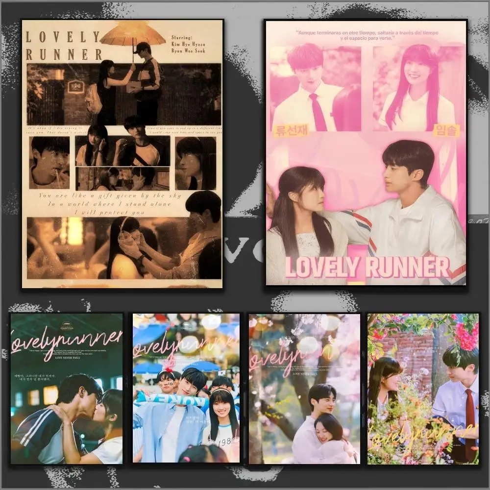 TV Lovely Runner Korean   Whitepaper Poster Waterproof Paper Sticker Coffee House Bar Aesthetic Art Wall Painting