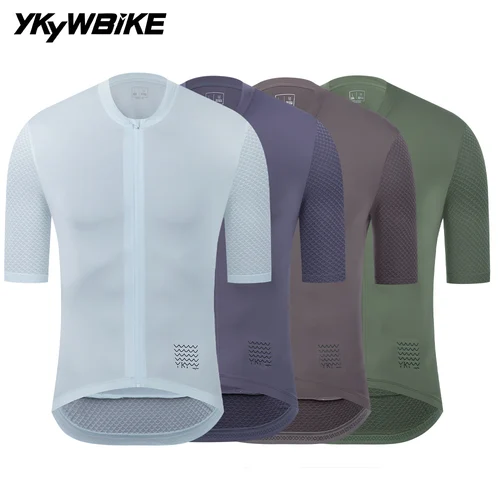 YKYWBIKE-Camiseta de ciclismo clásica para hombre, camiseta de manga corta para equipo profesional de bicicleta de verano, Maillot de ciclismo, ropa transpirable para bicicleta de carretera