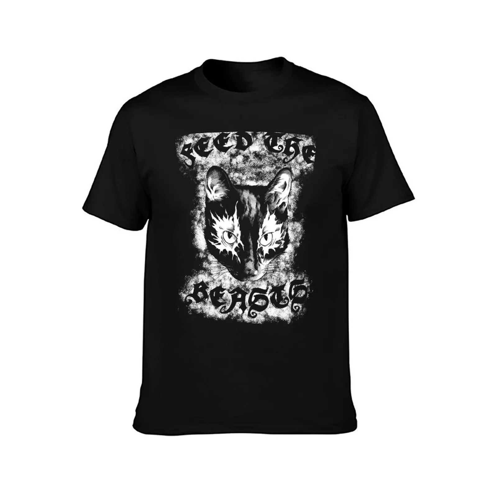 Feed the Beasts V2 (Designed by Jonathan Grimm Art) Proceeds Help Rescue Cats! T-Shirt, Summer Casual Cotton Tee, 100% Cotton