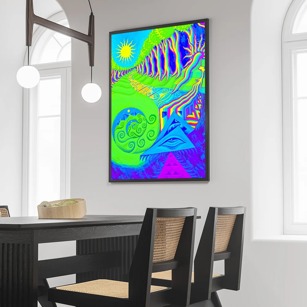 ملصق فني ذاتي اللصق ، ملصق ورقي مقاوم للماء ، ديكور حائط ، تجريدي أليكس رمادي ، فيلم كلاسيكي ، مخدر ، تي-تريبي ، 1.