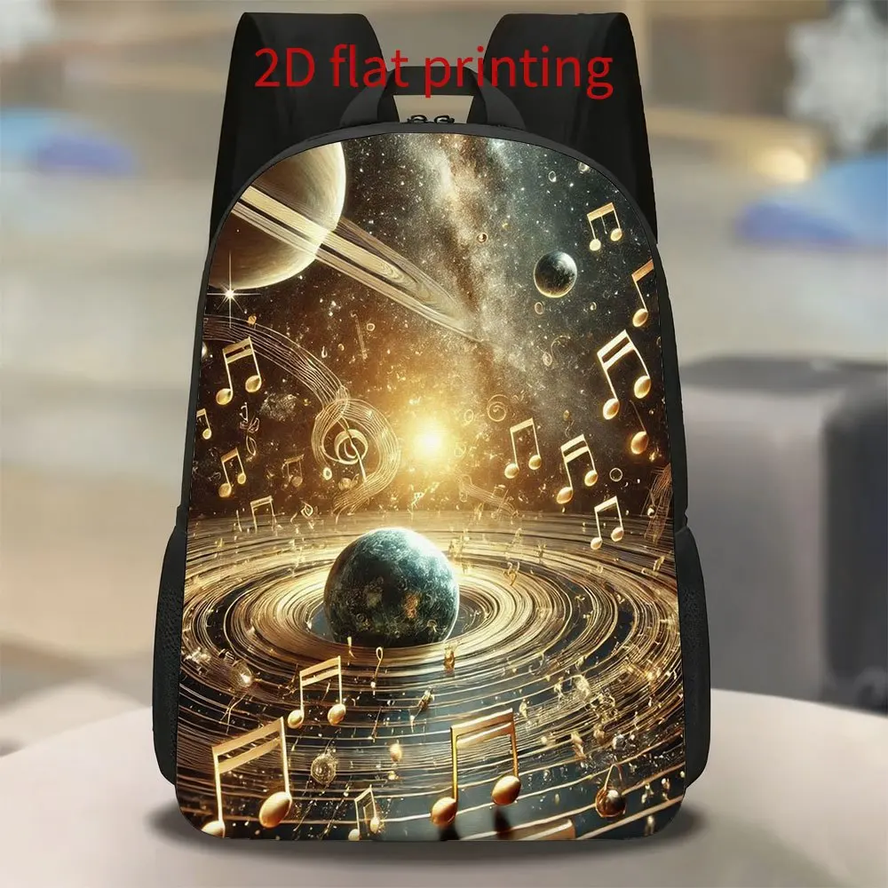 1 Cosmic Music Symbol Floating Backpack | Cute and lightweight, large capacity, adjustable shoulder strap