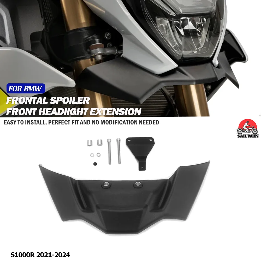 

Подходит для BMW S1000R 2024 S1000R 2021 2022 2023 2024, обтекатель крыла мотоцикла, прижимная сила, голый передний аэродинамический спойлер, крылышко