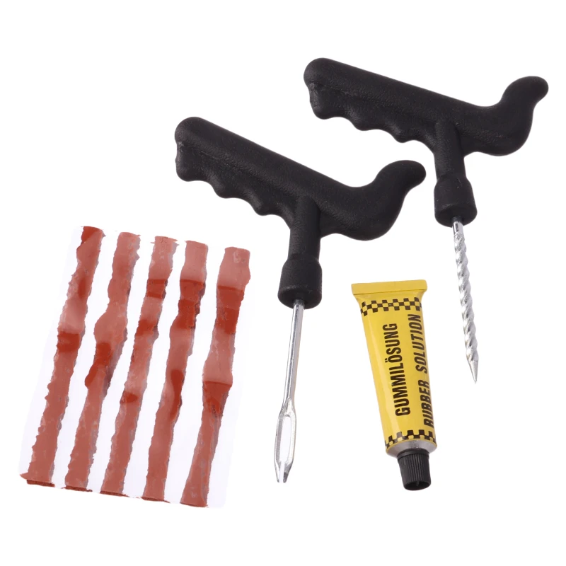 Комплект для ремонта шин, полоски для аварийного ремонта шин, клей, набор пробок для бескамерных шин для грузовиков, мотоциклов, аксессуары