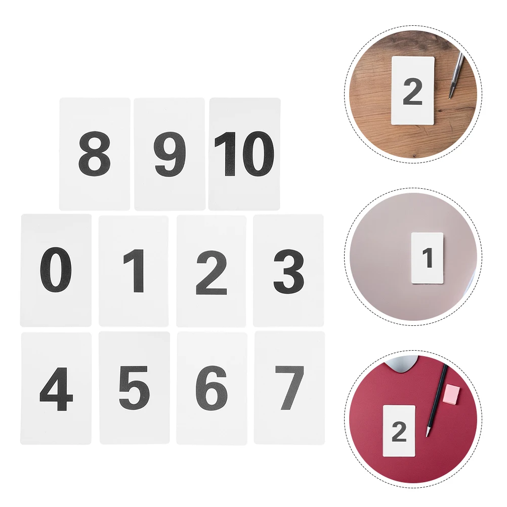 11 Pcs Digital Card Place Cards for Table Setting Number 1-10 Numbered Plastic Numbers Desk