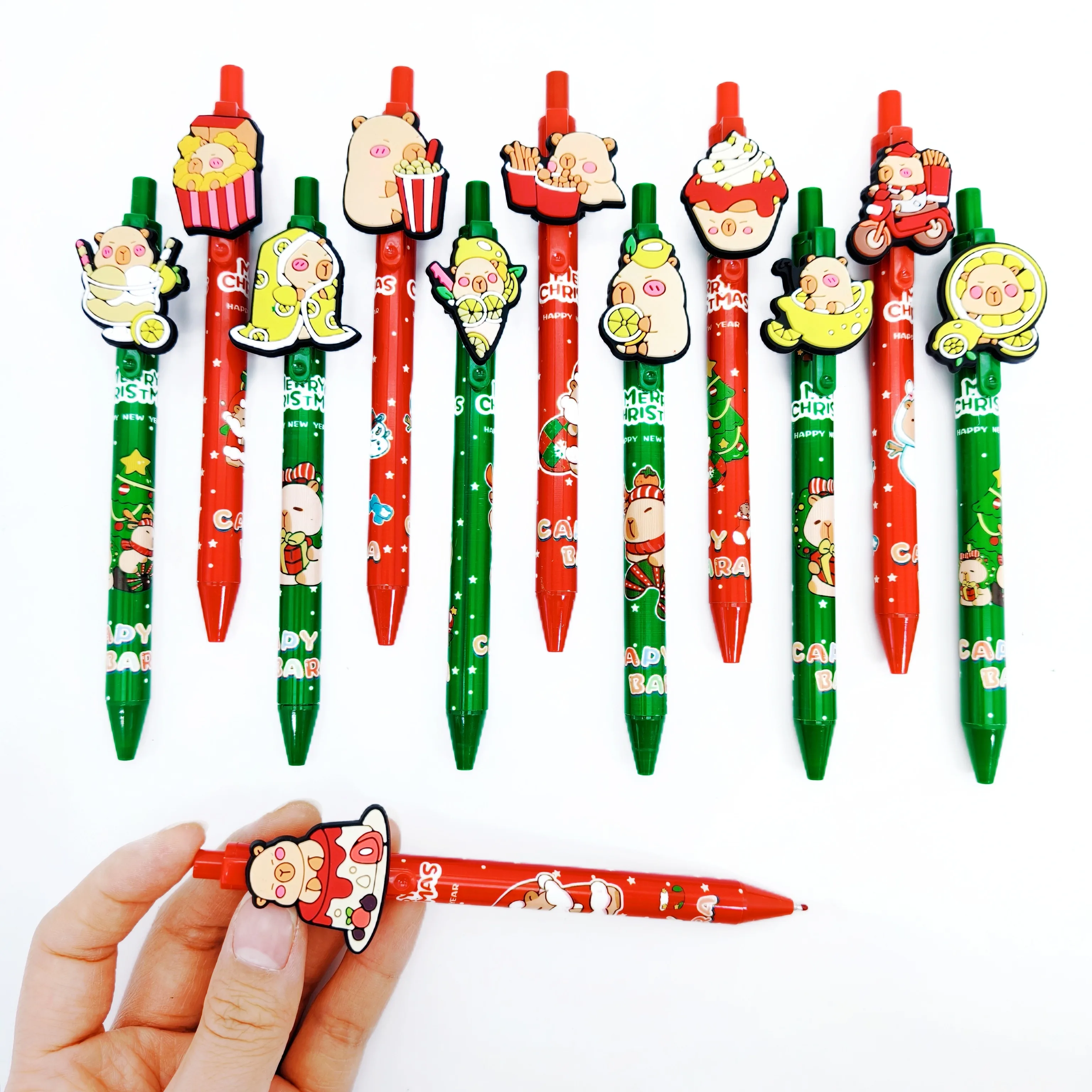 

7Pcs/14Pcs Capybara Styling Ballpoint Pen Christmas Theme Ballpoint Pen Christmas Carnival Party Office Learning Stationery