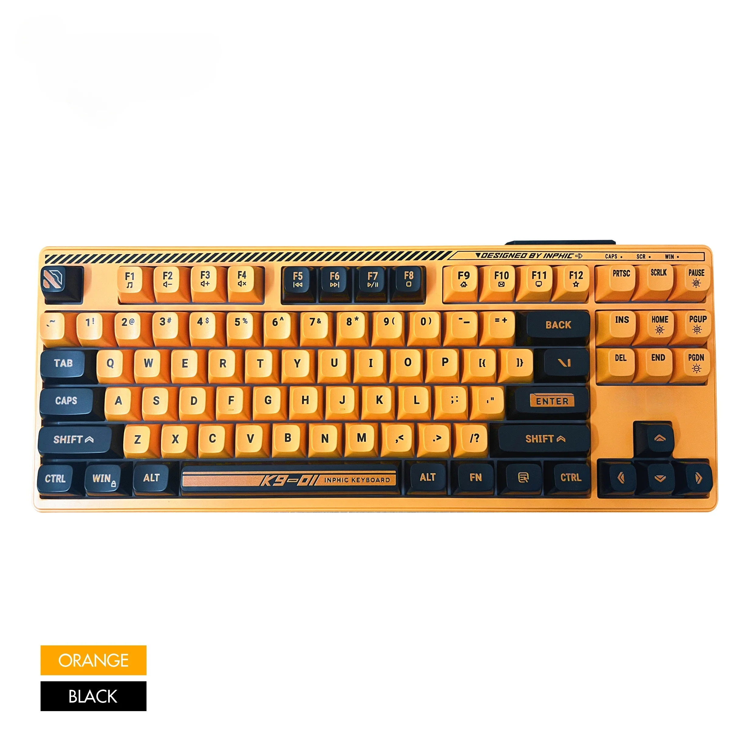 Imagem -03 - Teclado Silencioso com Fio K901 Amarelo e Preto Tendência Estilo Mech Design Impermeável 26 Teclas Teclado para Jogos sem Gangues 87 Teclas