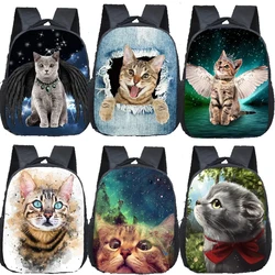 12 Zoll Galaxie Engel Katze Rucksack Kinder Schult aschen Mädchen Jungen Kindergarten Rucksäcke Baby Kleinkind Tasche Kinder Bücher tasche Geschenk