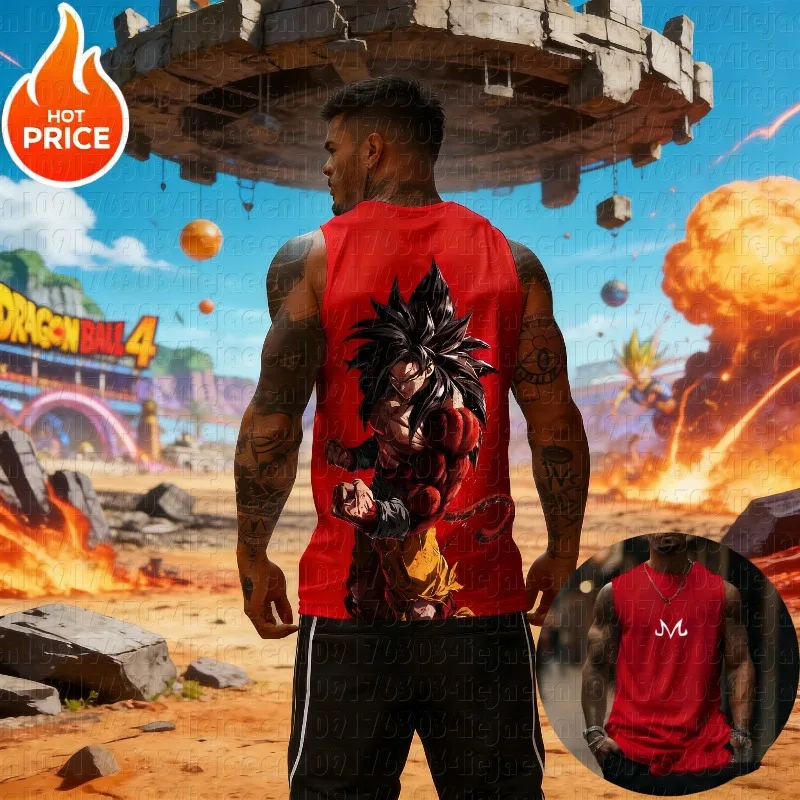2026 Goku Anime Dragon Ball Super Saiyan T-Shirt Harajuku Frühling Sommer Tanktop Fitness Casual Lauf-Sport Ärmelloses T-Shirt