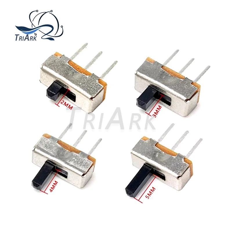 50PCS SS12D00G3/G2/G3/G4 Handle height 2/3/4/5mm three foot toggle Mini Vertical Slide Switch handle type two gear three foot