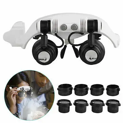 Cabeça Desgastada Capacete com Luz Versão Simplificada Reparo do Relógio Lupa Led