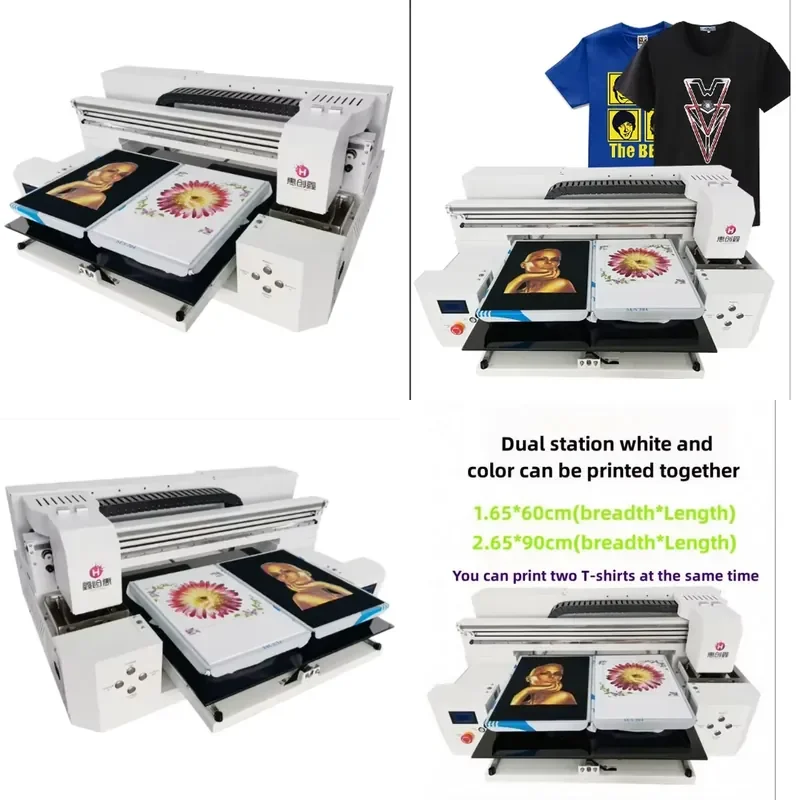 

Tshirt Digital Direct Printing Machine Small Printing Clothes Machine Clothing Logo Pattern Doublestation Printer