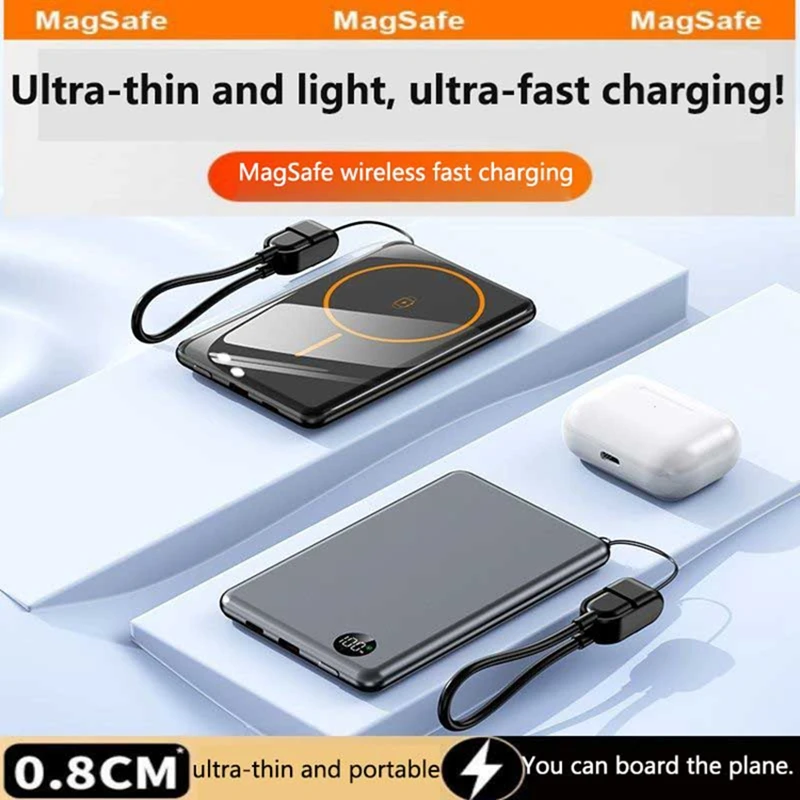 Xiaomi 10000mAh بنك الطاقة اللاسلكي المحمول شاحن مغناطيسي محمول شحن سريع بطارية خارجية آيفون سامسونج Xiaomi