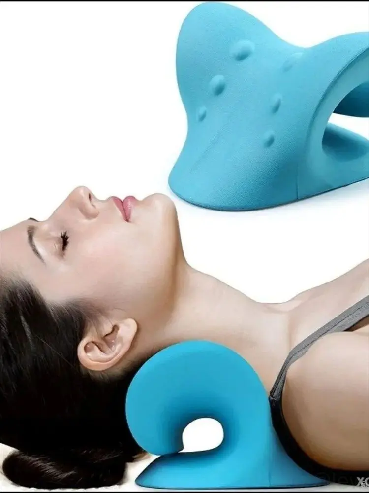 Pillow-Shaped Neck Traction Device, Cervical Spine Chiropractic Stretcher, Neck & Shoulder Pain Relief, Ergonomic Relaxer