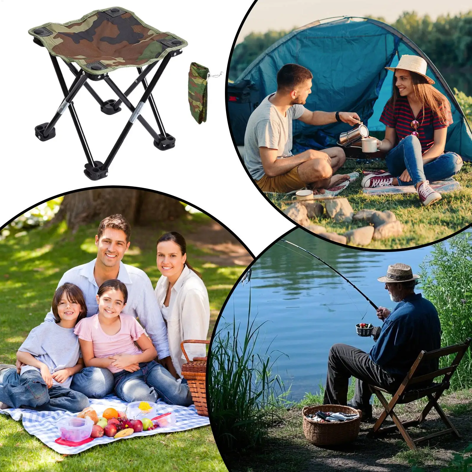 

Складной табурет, выдвижной стул для рыбалки, водонепроницаемый складной табурет для пикника, кемпинга, сада, рыбалки, альпинизма, пешего туризма