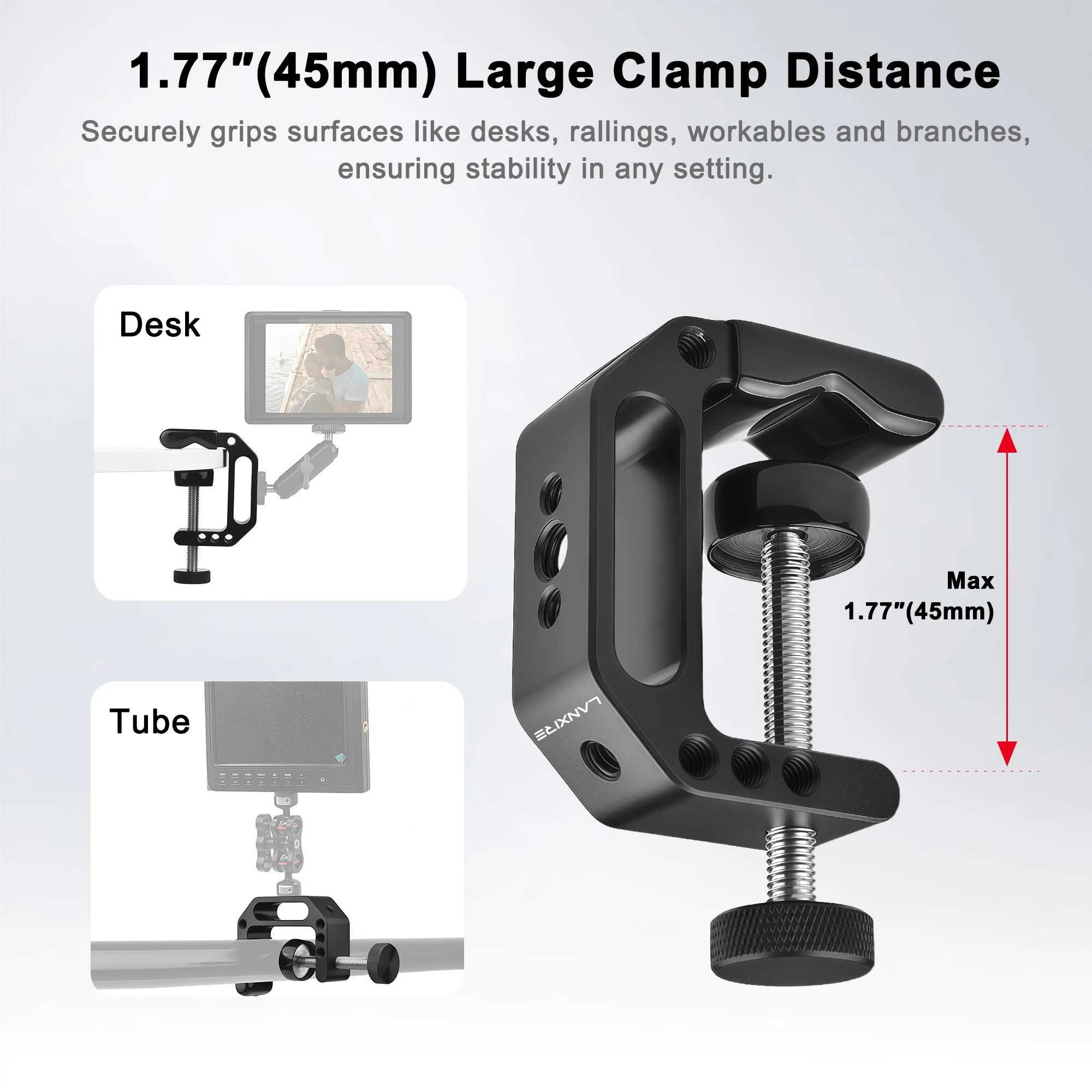 Lanxire C Clamp Camera Mount Clamp with 1/4\