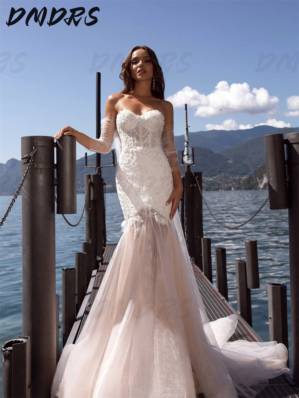 Elegant Sleeveless Wedding Dresses Sexy Trumpet Bridal Gowns Classic Applique Floor-Length Wedding Gowns Vestidos De