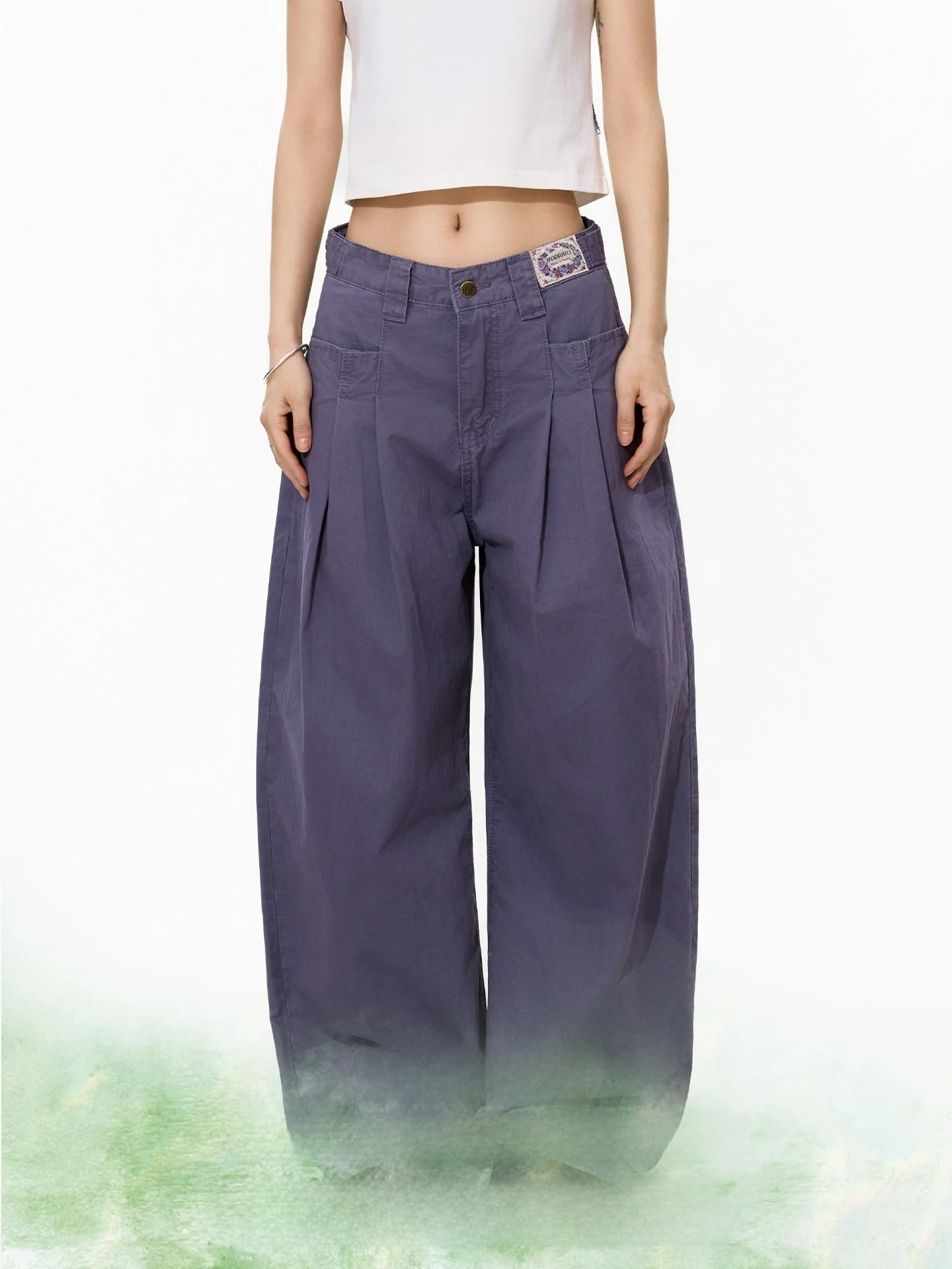 

Washed Pure Cotton Straight Leg Work Trousers S3T5 Light Summer Casual Loose Wide Leg Pants for Men And Women
