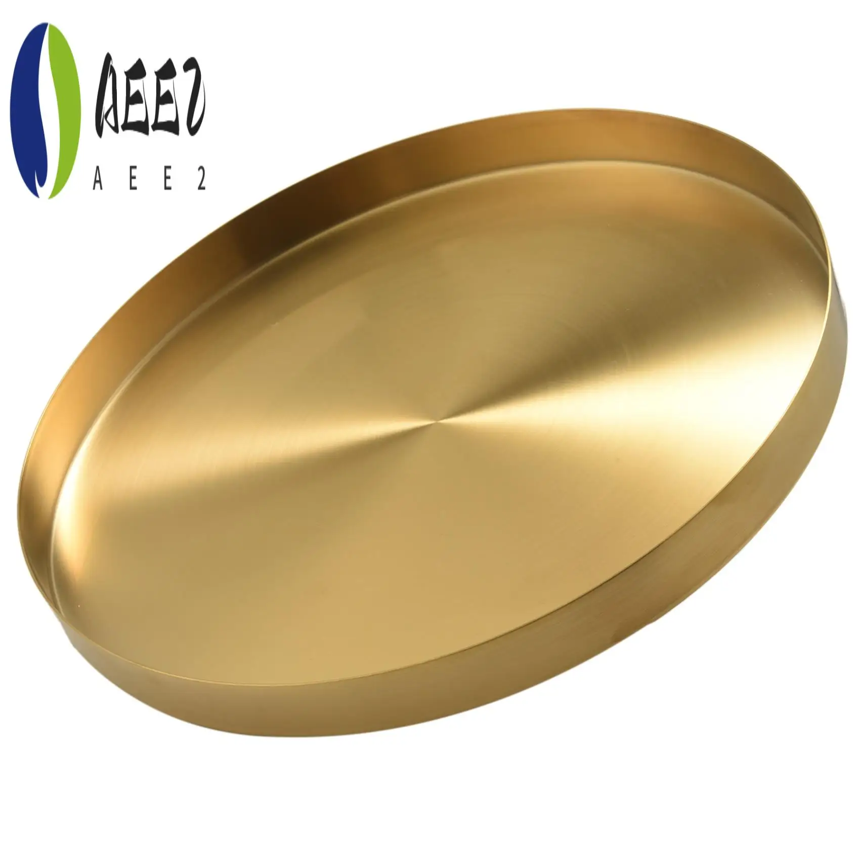 

AEE2-Round Gold Tray,Metal Decorative Tray Makeup Tray Organizer For Vanity,Bathroom,Dress,Matte Brass Finish