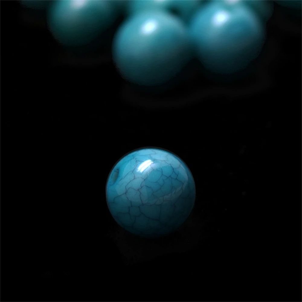 6-14mm Blue Beeswax Imitation Amber Turquoise Round Loose Beads for Jewelry Making DIY Bracelets Necklace Cracks Starry Moon