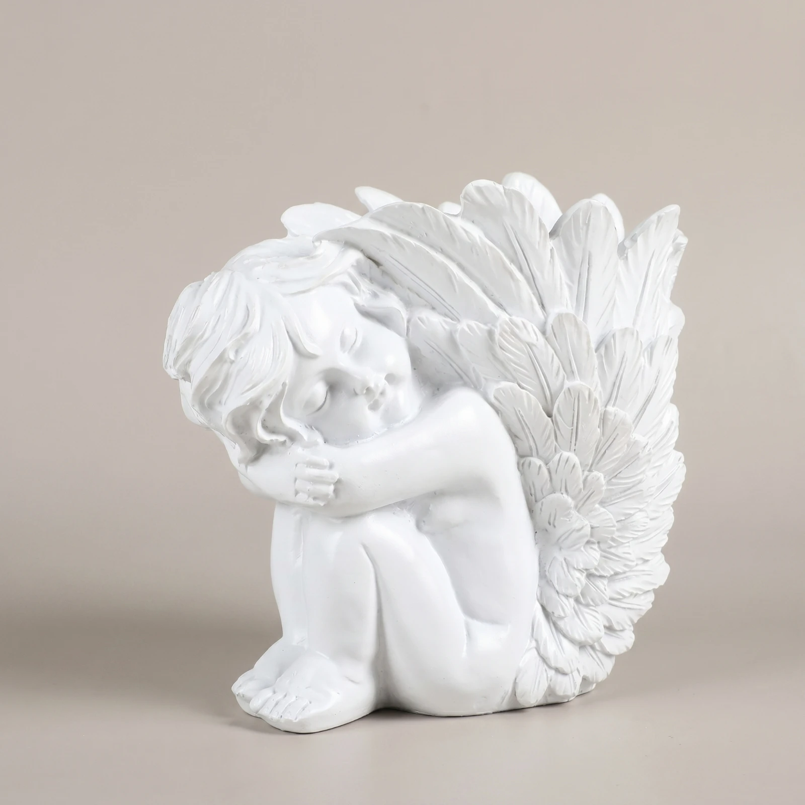 Cherub Pen Holder Desktop Angel Statue with Pen Holder Cherub Figurine Decorative Angel Figurine Functional for Professionals