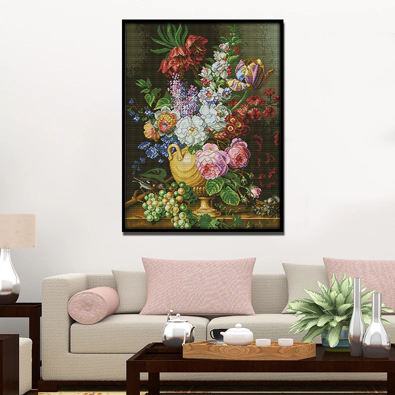 

Joy Sunday Flower Style Beautiful Vase Cross Stitch Patterns Designs Needlepoint Patterns Stitchery Kits For Home Decoration