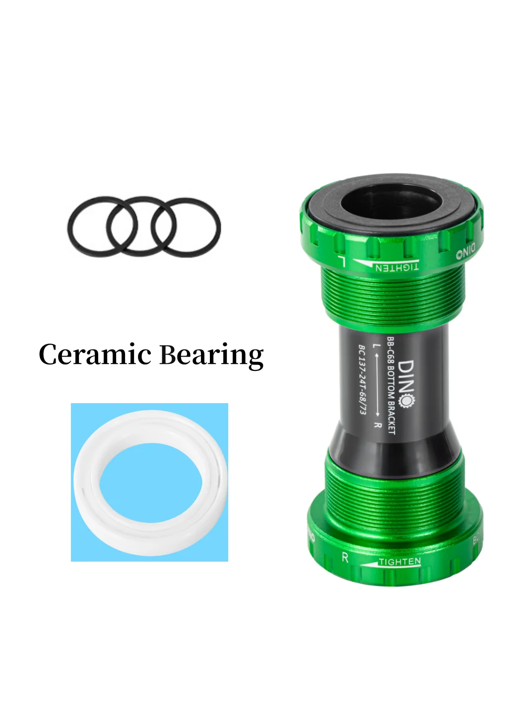 Full CERAMIC BEARING BB Shell 68mm 73mm BOTTOM BRACKETS Applicable to 22/24mm   X5 XTR X0 R8000