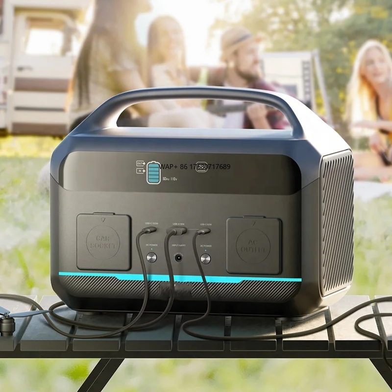 

600 Вт солнечный резервный генератор, источник питания переменного тока, солнечная портативная электростанция для кемпинга на открытом воздухе