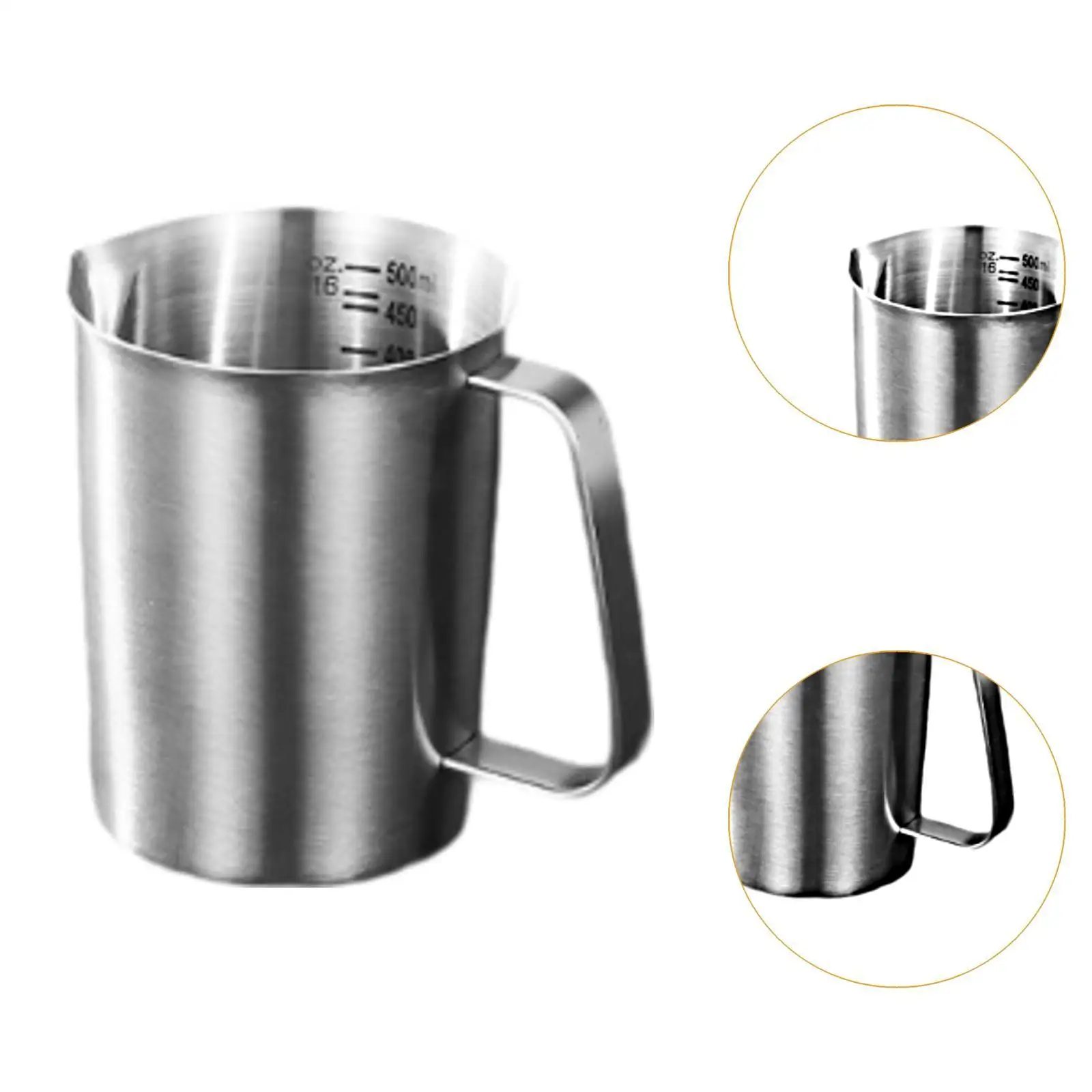 

Precision Scale Measuring Cup Stainless Steel Milk Frothing Jug Large Mixing Pitcher for Baking Kitchen Utensils
