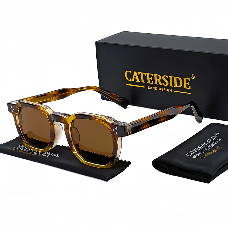 CATERSIDE-Óculos de Sol Retro Punk para Homens e Mulheres, Moldura Pequena, Quadrada, Design Personalizado, Viagem, Festa, Negócios, Presente Festival